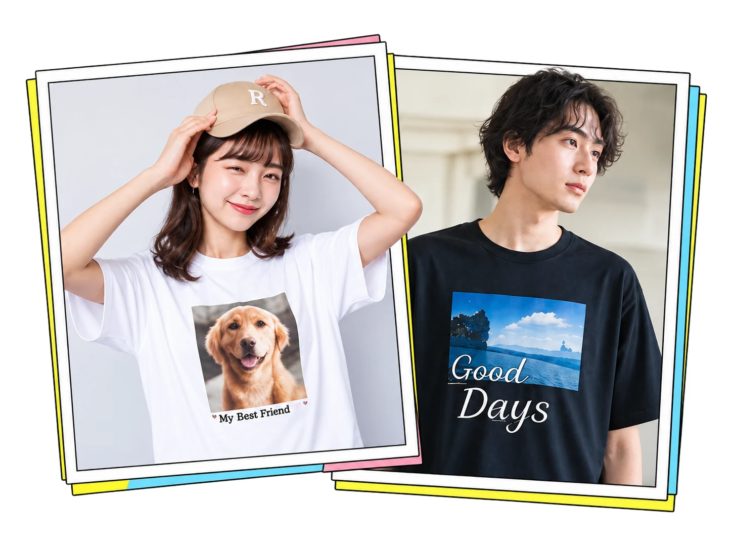 写真でつくるオリジナルTシャツのデザイン例